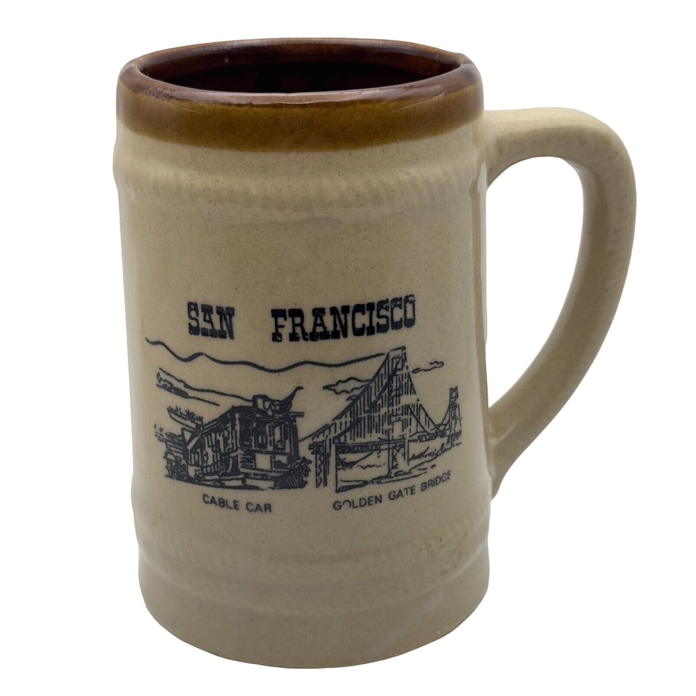 Vtg San Francisco Mug Cup Coffee Collectible Cable Car Granny Core Souvenir‎ EUC